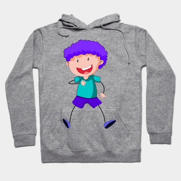 cartoon boy Hoodie by White cloth